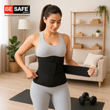 BE SAFE Forever Postpartum Belly Belt for Women - 3 in 1 Tummy Tucker | Waist, Pelvis & Back Support | Fat Slimming Shapewear After Delivery & C-Section | Adjustable Fit 30-46 Inches, Black