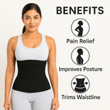 BE SAFE Forever Postpartum Belly Belt for Women - 3 in 1 Tummy Tucker | Waist, Pelvis & Back Support | Fat Slimming Shapewear After Delivery & C-Section | Adjustable Fit 30-46 Inches, Black