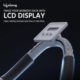 Lifelong LLAR02 Ab Roller With Automatic Rebound, Elbow Support, Timer & Mobile Holder, Dual Non-Slip Wheels, Professional Core Strength Training Ab Roller, Home Gym Core Trainer With Knee Pad – Blue