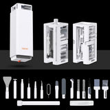 Tukzer Laptop Screen Keyboard Cleaner Kit, 32-in-1 Electronic Gadget Cleaning Tool with SD Card Storage Slot for MacBook, iPad iPhone Smartphone Tablet, PC Computer, DSLR Camera Lens, Airpods (White)