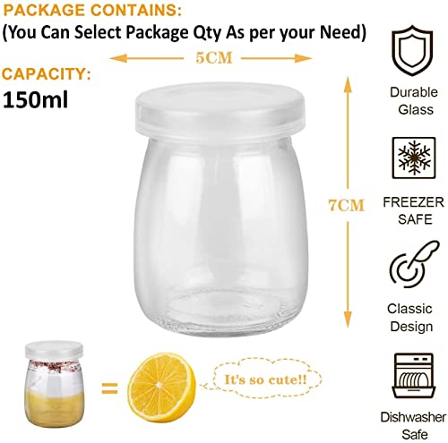 MENIFLIX glass containers for kitchen, Small Glass Spice Jars with Lids – Transparent kitchen storage Containers for Storing Salt, Pepper, Herbs, Seasonings & Pantry Essentials (150ml Each)