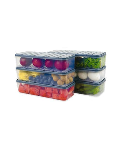 SATVIKAYA Air Tight Plastic Storage Containers Set for Kitchen | Pantry Organizers Kitchen Accessories Items,Fridge Storage Boxes | Leak-Proof, Durable, and Space-Saving (4, 2500ml) (1200 ML, 6)