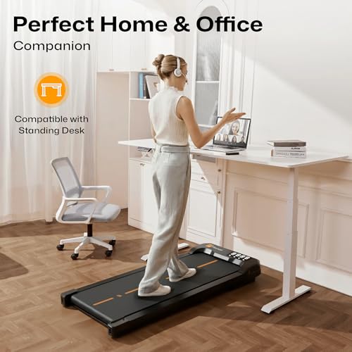 Flexnest Flexpad EZ Pro 2 in 1 Walking Pad Treadmill for Home Use, 1–10 km/h, Foldable Rail, 9% Incline, LED Display, Shock Absorption, 100kg Capacity for Home & Office Use - Black