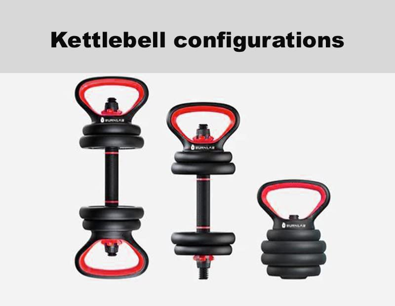 Burnlab 6 in 1 multifunctional weight training kit - Dumbbells, Kettlebells, Barbells & Push up brackets in 1 | Adjustable Weights | Perfect for Full Body Workout for Men & Women (20, Kilograms)