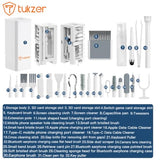 Tukzer Laptop Screen Keyboard Cleaner Kit, 32-in-1 Electronic Gadget Cleaning Tool with SD Card Storage Slot for MacBook, iPad iPhone Smartphone Tablet, PC Computer, DSLR Camera Lens, Airpods (White)