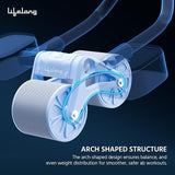 Lifelong LLAR02 Ab Roller With Automatic Rebound, Elbow Support, Timer & Mobile Holder, Dual Non-Slip Wheels, Professional Core Strength Training Ab Roller, Home Gym Core Trainer With Knee Pad – Blue