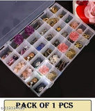 Multipurpose 36 Grid Pack of 1 Plastic Jewellery Organizer Plastic Grid Box Organizer for Jewelry, Hair Pins, Medicine and Kit Ear Ring Organiser Storage Box for Travel Home Women - Transparent