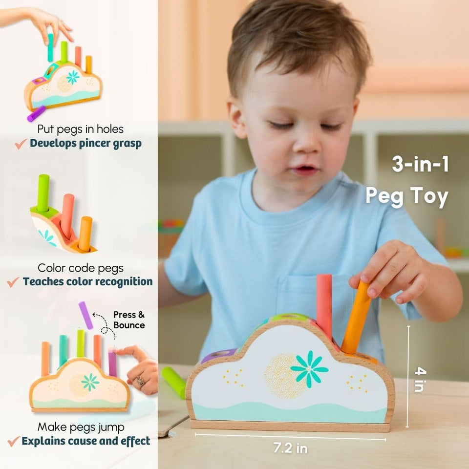 Curious Cub Montessori Learning Wooden Baby Toys| Box 6: 11+ Months|Visual Skills, Tactile Skills & Memory Skills|Montessori Toys For 1 Year Old|Brain Development Activities|Baby Gift Set For New Born