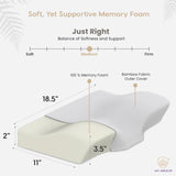MY ARMOR Cervical Pillow for Neck Pain | 2 Years Warranty | for Spondylitis Neck & Shoulder Pain, Orthopedic Memory Foam Pillow for Sleeping, Regular Size - 18.5x11x3.5 Inch, White Bamboo - Pack of 1