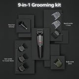 Philips India's No.1 Men's Trimmer | Self Sharpening Blades | Single Stroke Grooming I 9 In1 Face, Nose And Body I 3 Year Warranty | Powerful Motor | No Oil Needed I 60 Min Runtime I MG3710/65,Black
