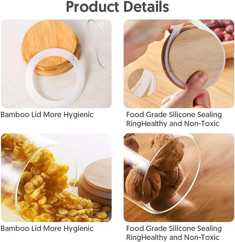 EVATTA Glass Jars For Kitchen 250 Ml | Set Of 12 | Airtight Lid | Glass Storage Jar and Container | kitchen containers set | Glass Jar | Storage Containers for kitchen,Brown