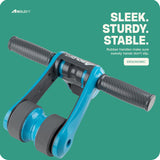 Boldfit Abs Roller for Men & Women Premium Ab Wheel Roller Stomach Abs Roller for Home Workout, Gym Ab Roller for Men Abs Workout Equipment for Abdominal Ab Roller Home Exercise Equipment - Blue