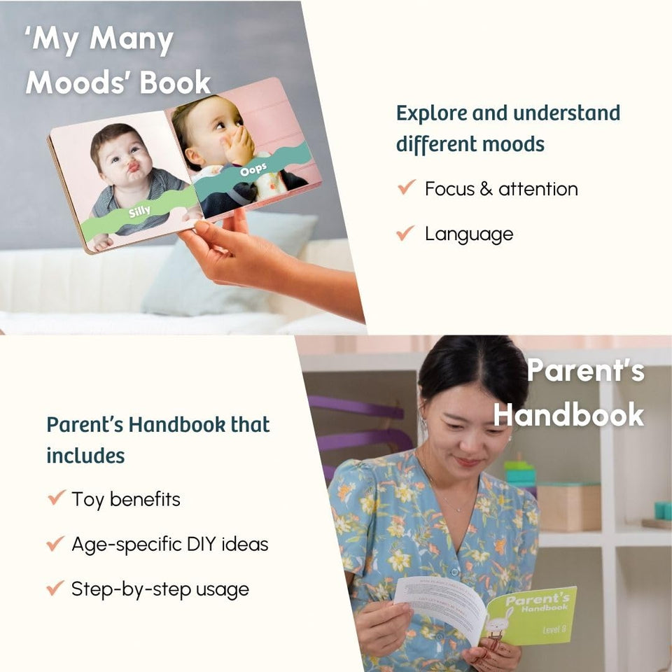 Curious Cub Montessori Learning Wooden Baby Toys| Box 6: 11+ Months|Visual Skills, Tactile Skills & Memory Skills|Montessori Toys For 1 Year Old|Brain Development Activities|Baby Gift Set For New Born