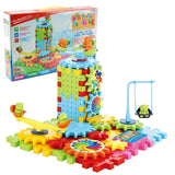 FAMOUS QUALITY Battery Operated 81Pcs Rotating Building Blocks With Gears For Stem Learning, Educational Building Blocks Toys For 5 Years Old Girls And Boys,Multicolor