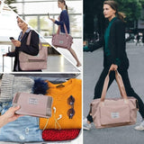 Wazdorf Nylon 41 Liter Expandable Travel Bags for Women, Duffle Bags for Women Luggage, Foldable Vanity Traveling Bag, Waterproof Hand Bag for Ladies Personal Items,Pink