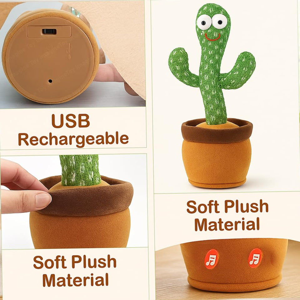 Toy Imagine Rechargeable Talking Cactus Toy for Kids - Musical Dancing, Speaking Cactus Toy for Babies – Educational Talking Toy for Baby Boys & Girls (0-3 Years) – Speaking, Repeating for Toddlers