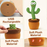 Toy Imagine Rechargeable Talking Cactus Toy for Kids - Musical Dancing, Speaking Cactus Toy for Babies – Educational Talking Toy for Baby Boys & Girls (0-3 Years) – Speaking, Repeating for Toddlers