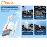 Tukzer Laptop Screen Keyboard Cleaner Kit, 32-in-1 Electronic Gadget Cleaning Tool with SD Card Storage Slot for MacBook, iPad iPhone Smartphone Tablet, PC Computer, DSLR Camera Lens, Airpods (White)