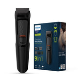 Philips India's No.1 Men's Trimmer | Self Sharpening Blades | Single Stroke Grooming I 9 In1 Face, Nose And Body I 3 Year Warranty | Powerful Motor | No Oil Needed I 60 Min Runtime I MG3710/65,Black