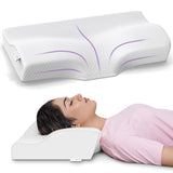 MY ARMOR Cervical Pillow for Neck Pain | 2 Years Warranty | for Spondylitis Neck & Shoulder Pain, Orthopedic Memory Foam Pillow for Sleeping, Regular Size - 18.5x11x3.5 Inch, White Bamboo - Pack of 1