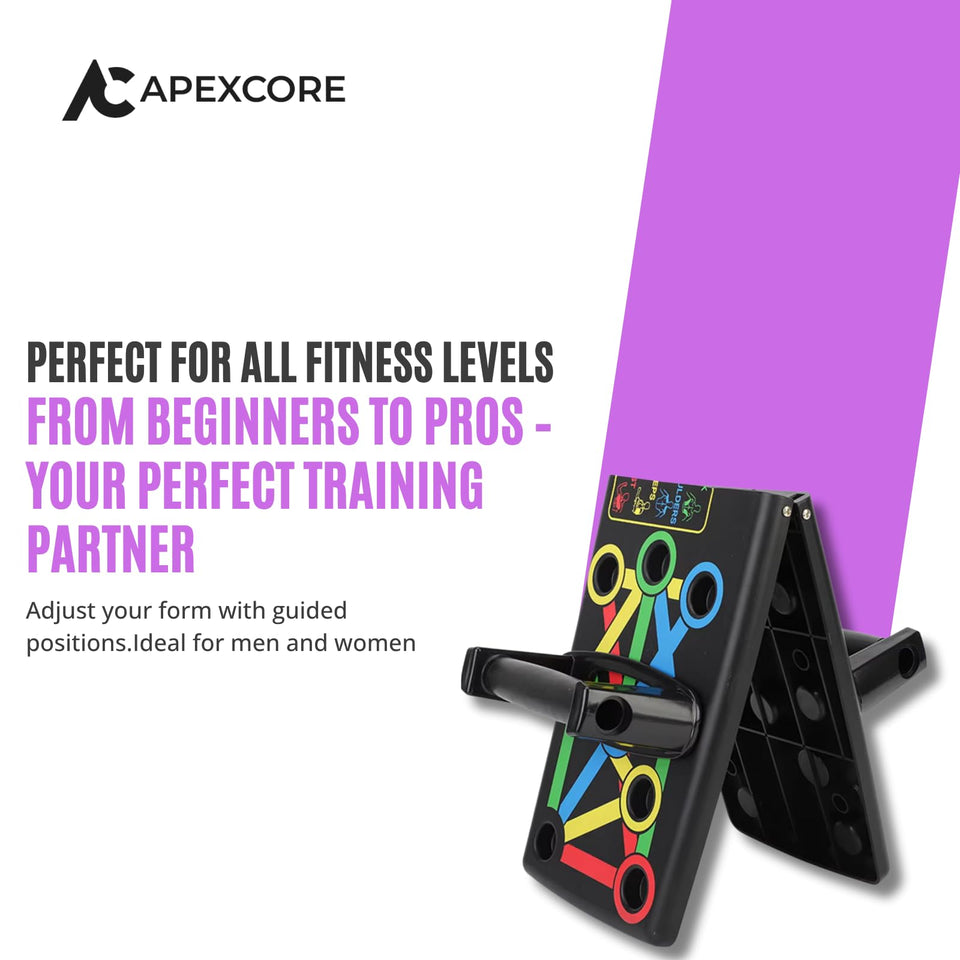 Apexcore 15-in-1 Push Up Board With Ebook Workout Guide & Diet Chart | Multifunction Push-Up System for Full Body Workout, Strength Training, Chest Workout & Home Fitness Equipment for Men & Women