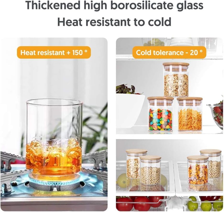 EVATTA Glass Jars For Kitchen 250 Ml | Set Of 12 | Airtight Lid | Glass Storage Jar and Container | kitchen containers set | Glass Jar | Storage Containers for kitchen,Brown