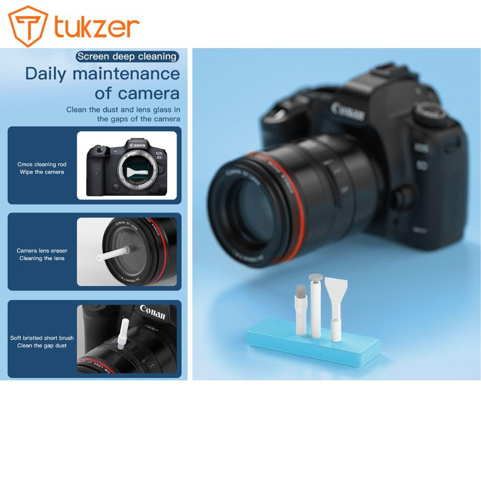 Tukzer Laptop Screen Keyboard Cleaner Kit, 32-in-1 Electronic Gadget Cleaning Tool with SD Card Storage Slot for MacBook, iPad iPhone Smartphone Tablet, PC Computer, DSLR Camera Lens, Airpods (White)