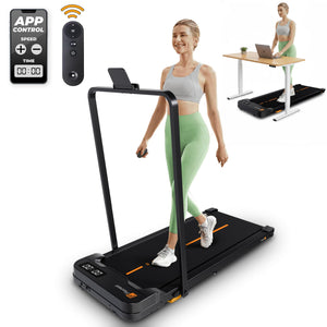 Flexnest Flexpad EZ Pro 2 in 1 Walking Pad Treadmill for Home Use, 1–10 km/h, Foldable Rail, 9% Incline, LED Display, Shock Absorption, 100kg Capacity for Home & Office Use - Black