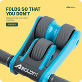 Boldfit Abs Roller for Men & Women Premium Ab Wheel Roller Stomach Abs Roller for Home Workout, Gym Ab Roller for Men Abs Workout Equipment for Abdominal Ab Roller Home Exercise Equipment - Blue