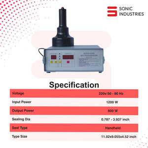 Sonic Industries Induction 200 Compact Induction Sealing Machine | Foil & Cap Sealer for Bottle Packaging | Automatic Bottle Sealing Machine for Plastic, PET & Glass Containers