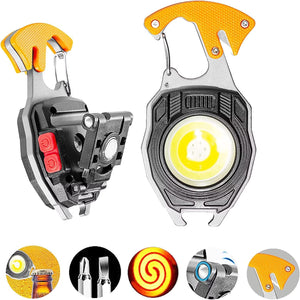 KRESHU 7-in-1 Rechargeable LED Torch with Electric Lighter, Screwdriver, Bottle Opener & Emergency Magnetic Work Light | High-Power Keychain Flashlight for Camping, Car, Home & Self Defence Gadgets