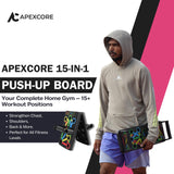 Apexcore 15-in-1 Push Up Board With Ebook Workout Guide & Diet Chart | Multifunction Push-Up System for Full Body Workout, Strength Training, Chest Workout & Home Fitness Equipment for Men & Women