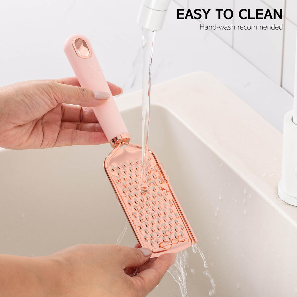 COOK With COLOR 10 Pc Kitchen Gadget Set Copper Coated Stainless Steel Utensils with Soft Touch Pink Handles