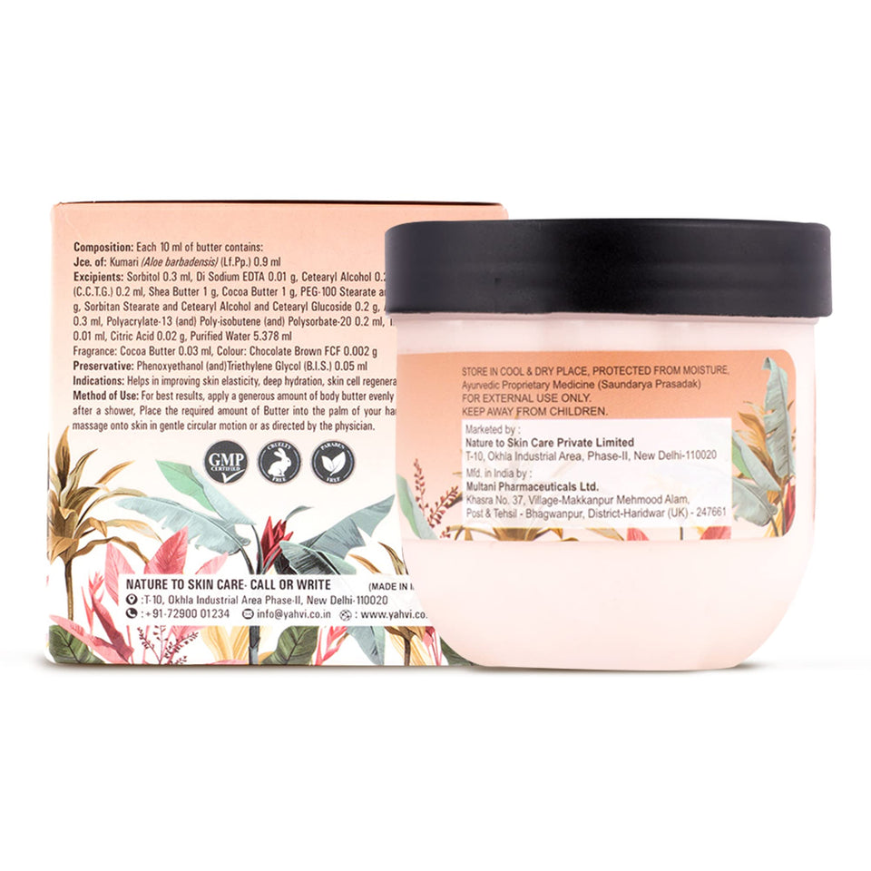 Yahvi Body Butter Tissue Firming | Enriched With Shea Butter & Cocoa Butter | Heals Dry Skin, Improves Skin Elasticity & Enhance Skin Cell Regeneration | For All Skin Types | 200 Ml