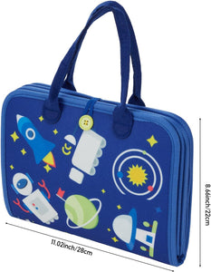 Qlect 12 in 1 Toddler Busy Binder & Busy Book for Toddlers 1-3 Years - Montessori Busy Board & Activity Book for Kids 2-4 - Engaging Toys for 2-3 Years - Educational Busy Book for Learning., Blue