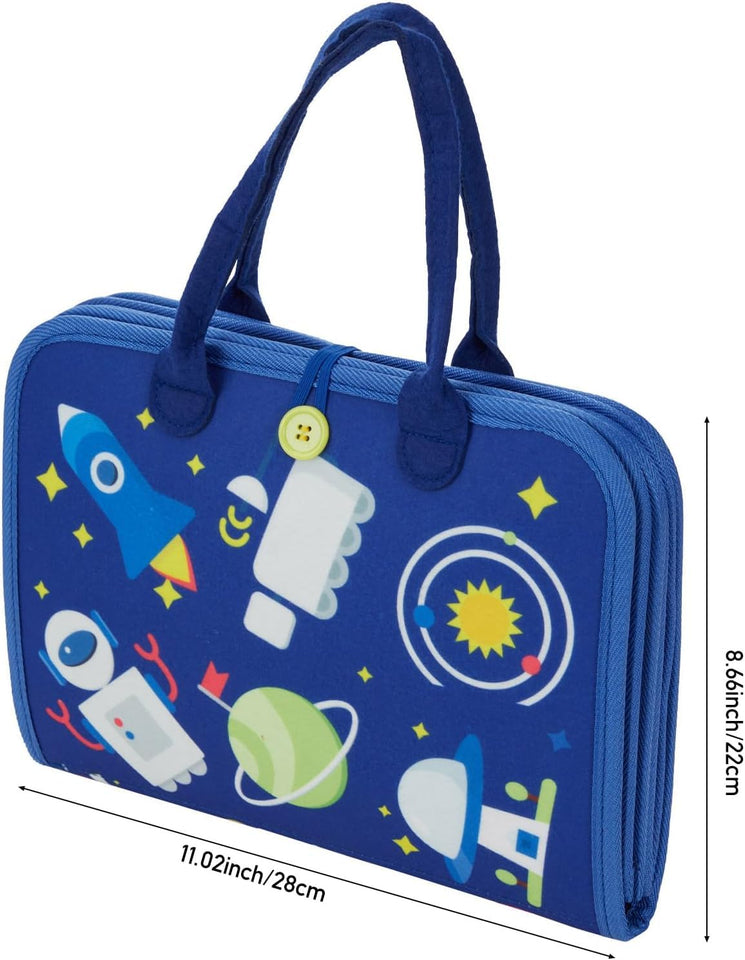 Qlect 12 in 1 Toddler Busy Binder & Busy Book for Toddlers 1-3 Years - Montessori Busy Board & Activity Book for Kids 2-4 - Engaging Toys for 2-3 Years - Educational Busy Book for Learning., Blue