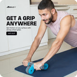 Boldfit Abs Roller for Men & Women Premium Ab Wheel Roller Stomach Abs Roller for Home Workout, Gym Ab Roller for Men Abs Workout Equipment for Abdominal Ab Roller Home Exercise Equipment - Blue