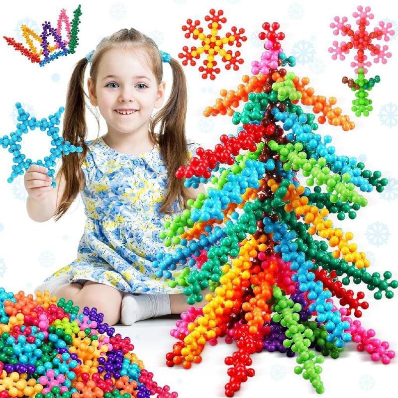 FERIO 200 Pcs Star Shaped, Star Block for Kids Interlocking Blocks Colorful Star Building Blocks Educational STEM Toys (Multicolor, 200Pcs) for 3+ Year
