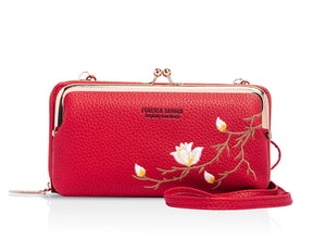 INOVERA (LABEL) Sling Bags for Women, Girls - Crossbody Shoulder Bag with Adjustable Strap - Ladies Stylish Travel Mobile Card Holder (Red)