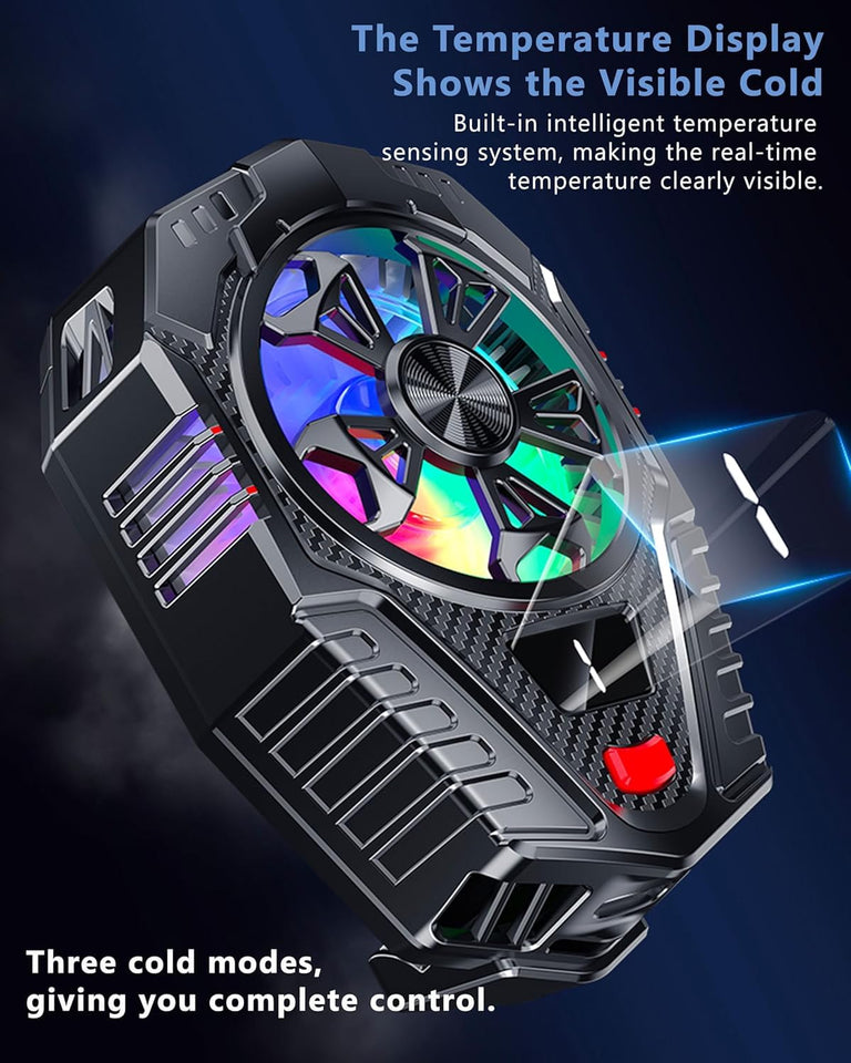 STRIFF Mobile Cooling Pad |Mobile Cooler | Gaming Fan | for Instant Cooling Advanced Refrigeration Chip & LED Temperature Display Compatible for Android and iPhones - (Black)