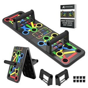 Apexcore 15-in-1 Push Up Board With Ebook Workout Guide & Diet Chart | Multifunction Push-Up System for Full Body Workout, Strength Training, Chest Workout & Home Fitness Equipment for Men & Women