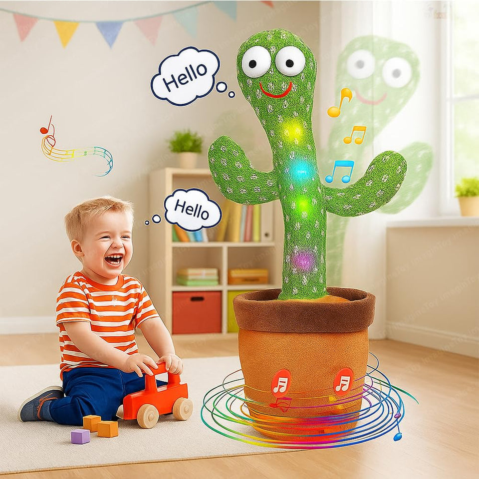 Toy Imagine Rechargeable Talking Cactus Toy for Kids - Musical Dancing, Speaking Cactus Toy for Babies – Educational Talking Toy for Baby Boys & Girls (0-3 Years) – Speaking, Repeating for Toddlers