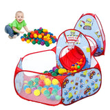 Amazon Brand - Jam & Honey Construction 3 in 1 Combo Tunnel for Kids | Tunnel, Play Tent House, Ball Pool for Kids 3 to 6 Years | Spacious, Lightweight and Portable | Without Balls | Multi Colour