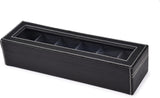 STORESHINE Men's and Women's Leatherette Watch organizer holder Case for 6 Watches, Removable Watch Pillows, Watch Box Holder, Gift for Loved Ones (Grey::Black)
