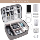House of Quirk Polyester Electronics Accessories Organizer Bag, Universal Carry Travel Gadget Bag For Cables, Plug And More, Perfect Size Fits For Pad Phone Charger Hard Disk - Grey