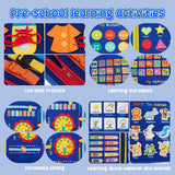 Qlect 12 in 1 Toddler Busy Binder & Busy Book for Toddlers 1-3 Years - Montessori Busy Board & Activity Book for Kids 2-4 - Engaging Toys for 2-3 Years - Educational Busy Book for Learning., Blue