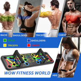 Wow Fitness World Pushup Board with Ebook training guide(Downloadable) -15 in 1 Pushup Board for Men & Women - Foldable Push-up Board and Push up bar System - Push up Board for Men - Flex Board (PUSH UP BOARD SINGLE)