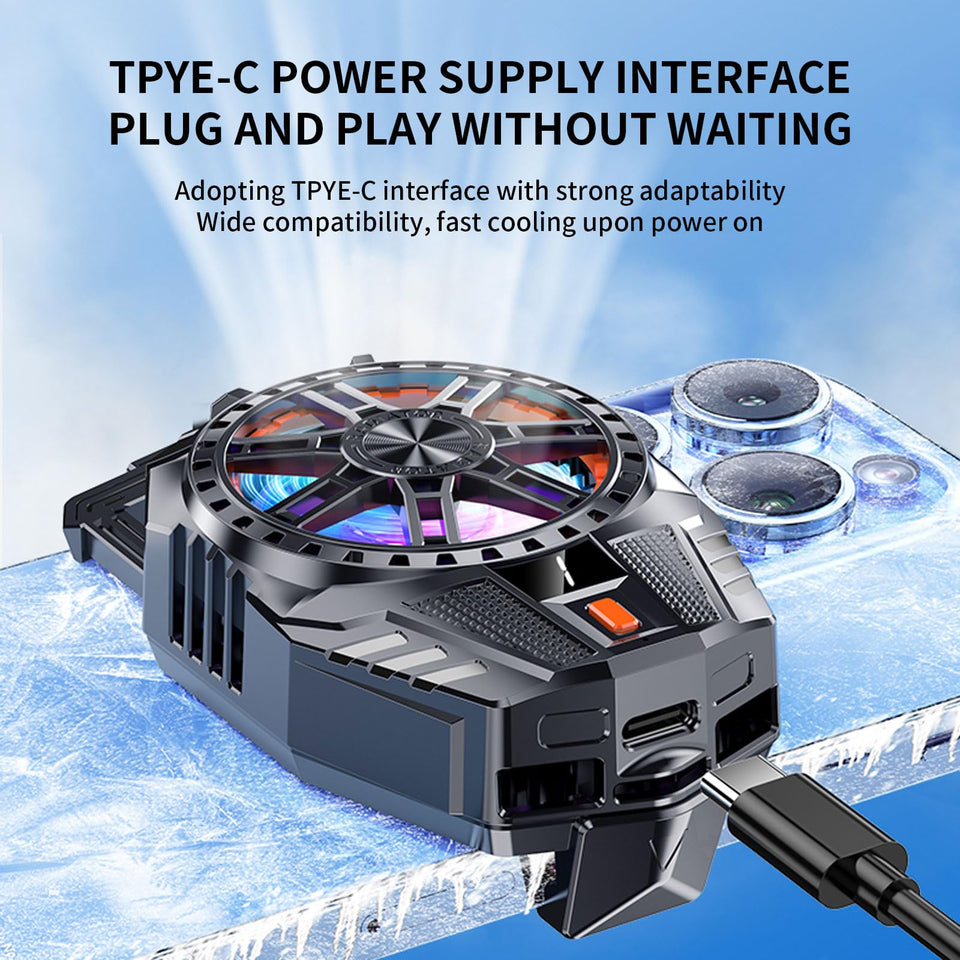 STRIFF Mobile Cooling Pad |Mobile Cooler | Gaming Fan | for Instant Cooling Advanced Refrigeration Chip & LED Temperature Display Compatible for Android and iPhones - (Black)