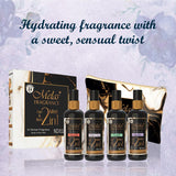 Melas Hair & Body Perfume Mist for Women - Set of 4 (Ravish, White Oud, Twist, Invite) | Long-Lasting Fragrance Spray | Travel-Friendly | Sweet & Warm Scent | Hydrating & Refreshing | Gift Set for Women - Valentine’s Day, Birthday, Anniversary, Special Oc