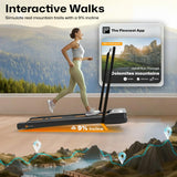 Flexnest Flexpad EZ Pro 2 in 1 Walking Pad Treadmill for Home Use, 1–10 km/h, Foldable Rail, 9% Incline, LED Display, Shock Absorption, 100kg Capacity for Home & Office Use - Black